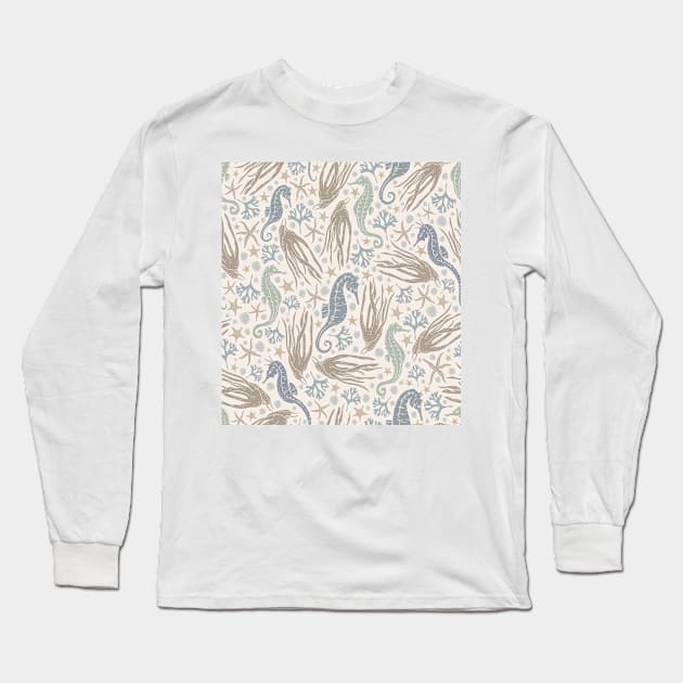 Deep Sea Animals Design Long Sleeve T-Shirt by AnnelieseHar